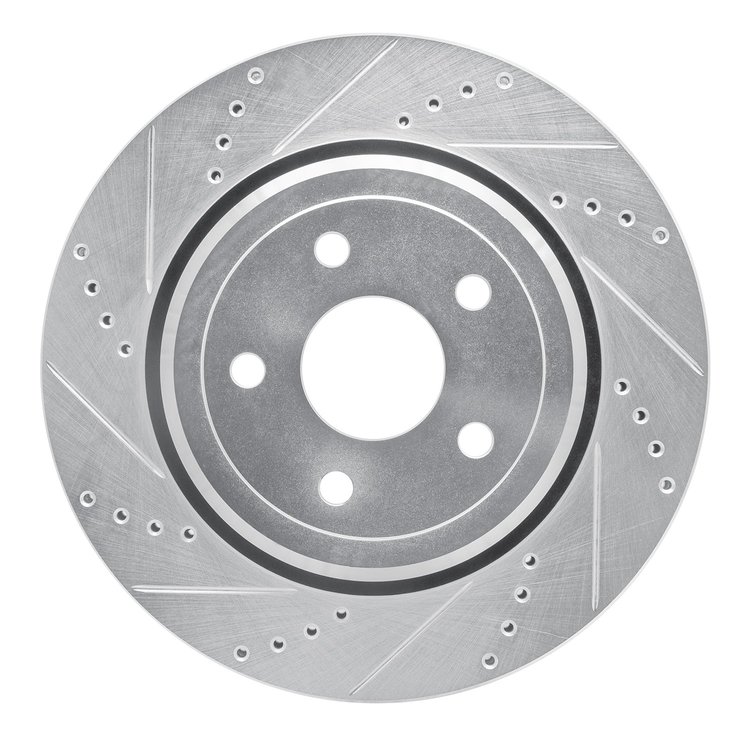 631-42008L Drilled/Slotted Brake Rotor [Silver], Fits Select Mopar, Position: Rear Left