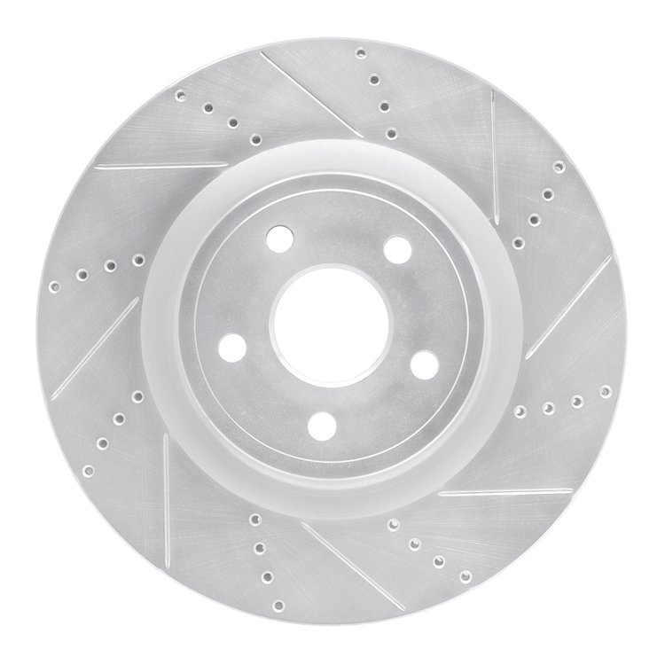 631-42009R Drilled/Slotted Brake Rotor [Silver], Fits Select Mopar, Position: Front Right