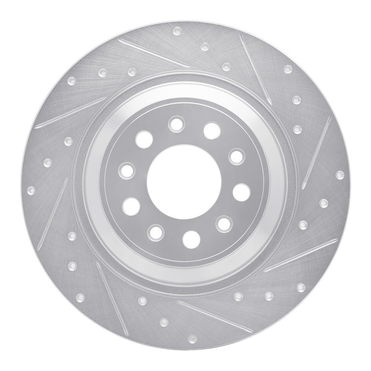 631-42010R Drilled/Slotted Brake Rotor [Silver], Fits Select Mopar, Position: Rear Right