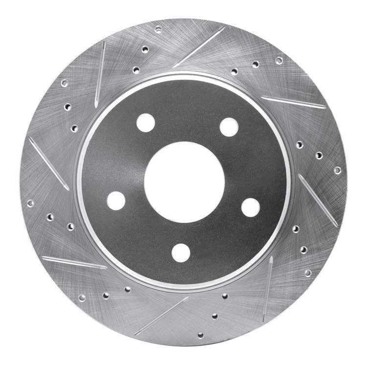 631-42011L Drilled/Slotted Brake Rotor [Silver], 2008-2012 Mopar, Position: Front Left