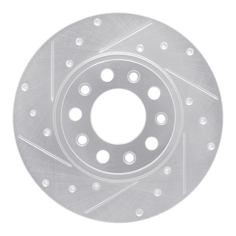 631-42012L Drilled/Slotted Brake Rotor [Silver], Fits Select Mopar, Position: Rear Left