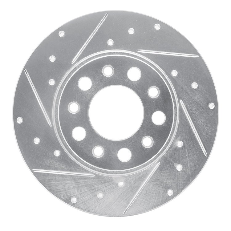 631-42014L Drilled/Slotted Brake Rotor [Silver], Fits Select Mopar, Position: Rear Left