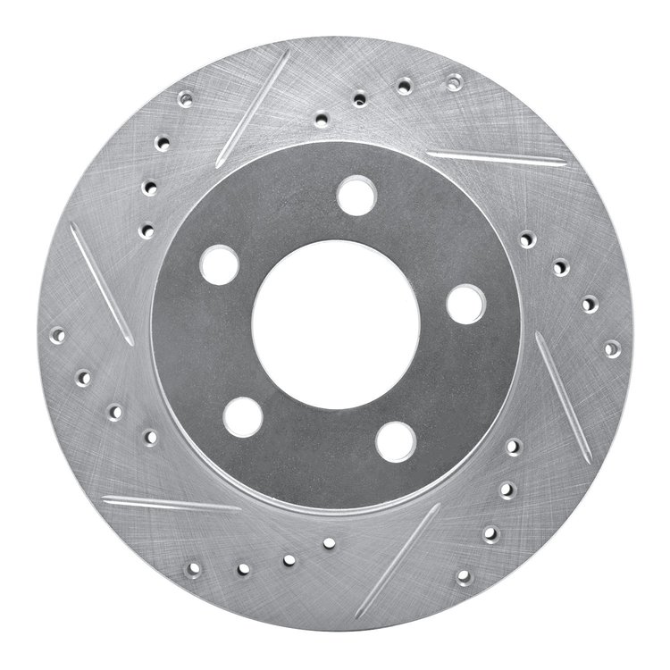 631-42015L Drilled/Slotted Brake Rotor [Silver], 1980-1989 Multiple Makes/Models, Position: Front Left