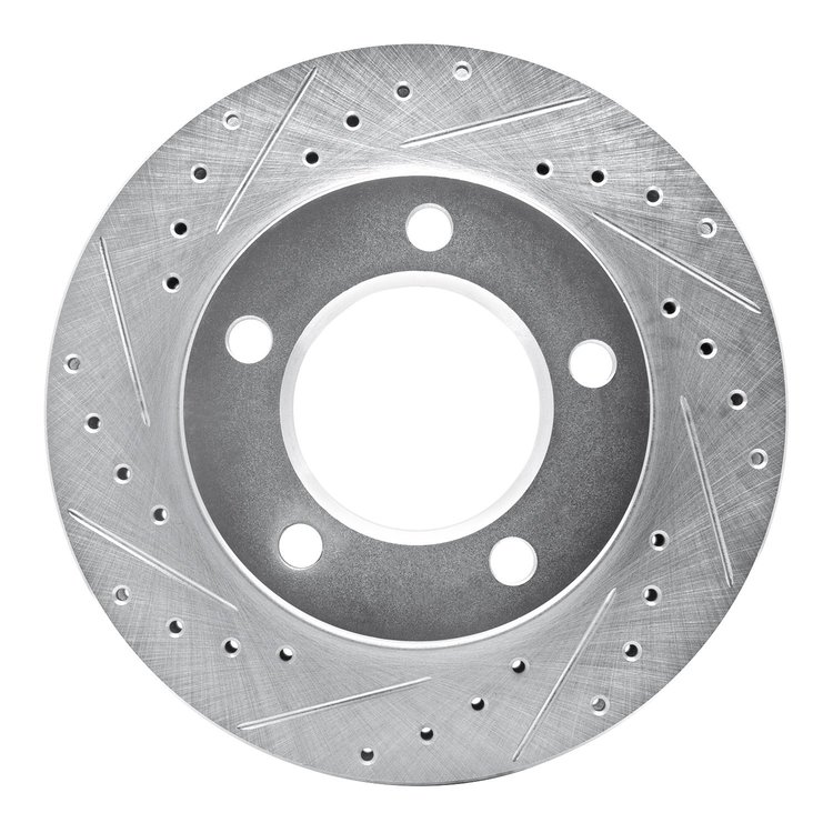 631-42016L Drilled/Slotted Brake Rotor [Silver], 1974-1980 Multiple Makes/Models, Position: Front Left