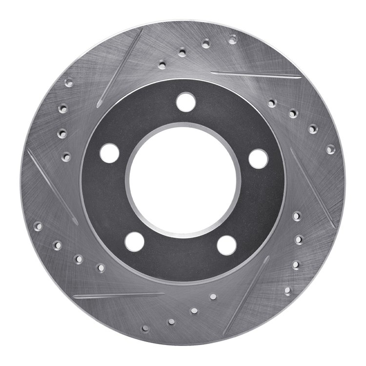 631-42017L Drilled/Slotted Brake Rotor [Silver], 1976-1986 Mopar, Position: Front Left