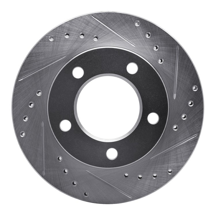 631-42017R Drilled/Slotted Brake Rotor [Silver], 1976-1986 Mopar, Position: Front Right