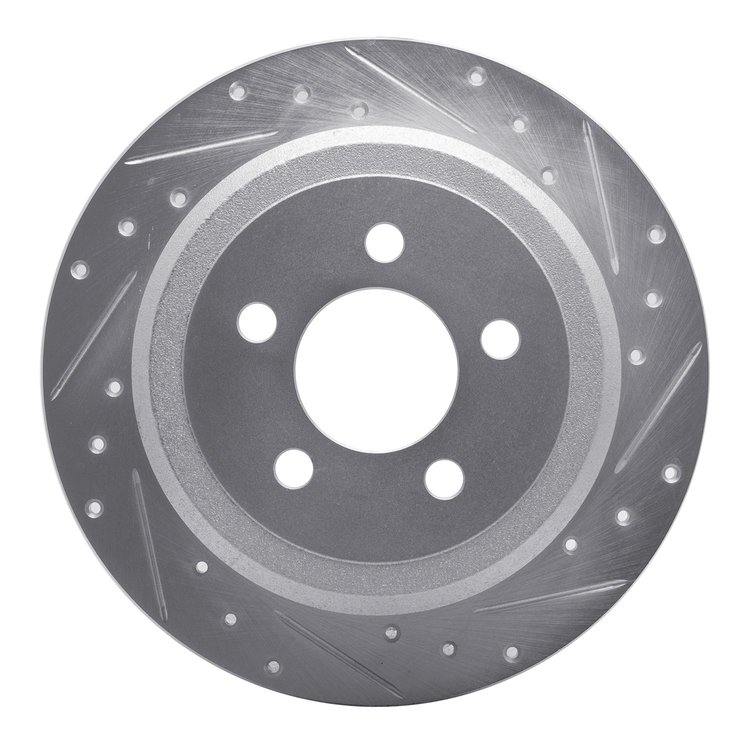 631-42019R Drilled/Slotted Brake Rotor [Silver], 2007-2012 Mopar, Position: Rear Right