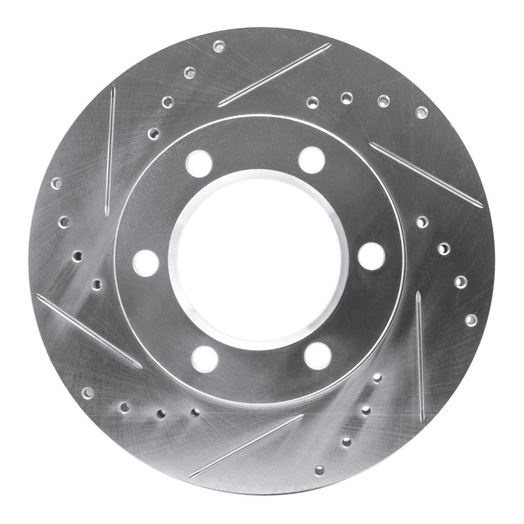 631-42031L Drilled/Slotted Brake Rotor [Silver], 1971-1991 Multiple Makes/Models, Position: Front Left