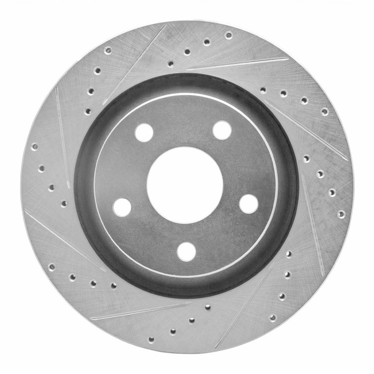 631-42033L Drilled/Slotted Brake Rotor [Silver], 2012-2018 Mopar, Position: Front Left