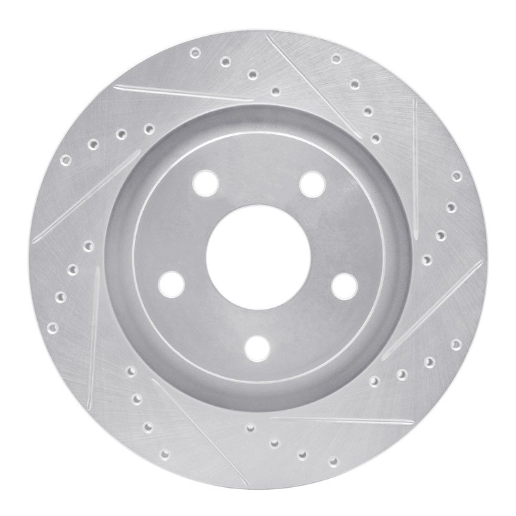 631-42033R Drilled/Slotted Brake Rotor [Silver], 2012-2018 Mopar, Position: Front Right