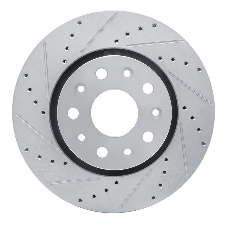 631-42038L Drilled/Slotted Brake Rotor [Silver], Fits Select Mopar, Position: Front Left