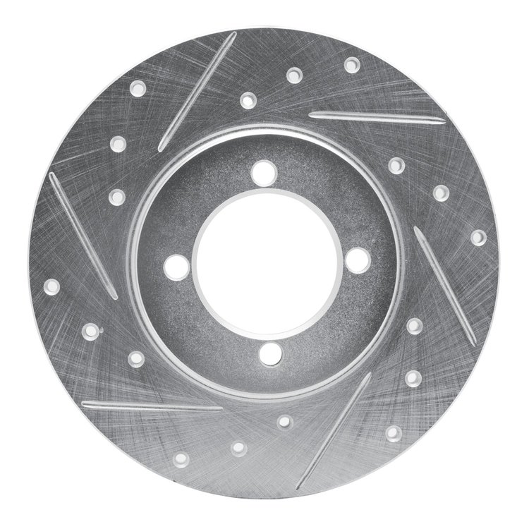 631-43000L Drilled/Slotted Brake Rotor [Silver], 1974-1987 Multiple Makes/Models, Position: Front Left