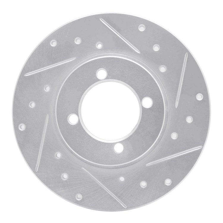 631-43000R Drilled/Slotted Brake Rotor [Silver], 1974-1987 Multiple Makes/Models, Position: Front Right