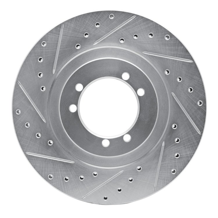 631-44001L Drilled/Slotted Brake Rotor [Silver], 1996-2006 Mopar, Position: Rear Left,Front Left