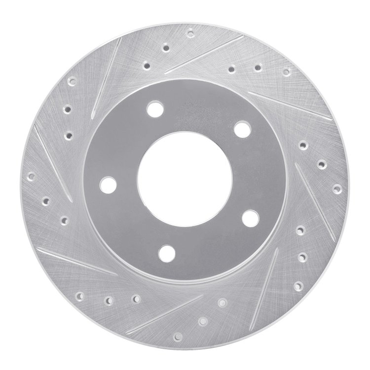 631-45001L Drilled/Slotted Brake Rotor [Silver], 1977-1980 GM, Position: Rear Left