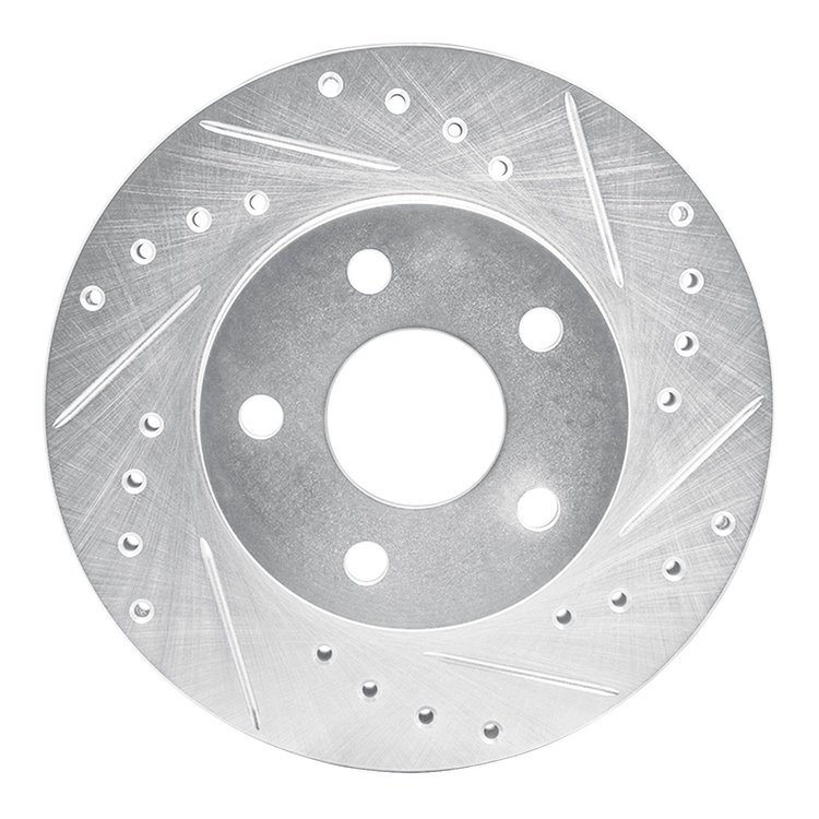 631-45002R Drilled/Slotted Brake Rotor [Silver], 1980-1989 GM, Position: Front Right