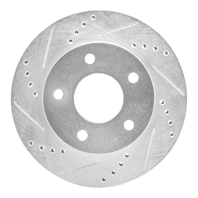 631-45003L Drilled/Slotted Brake Rotor [Silver], 1983-1996 GM, Position: Front Left