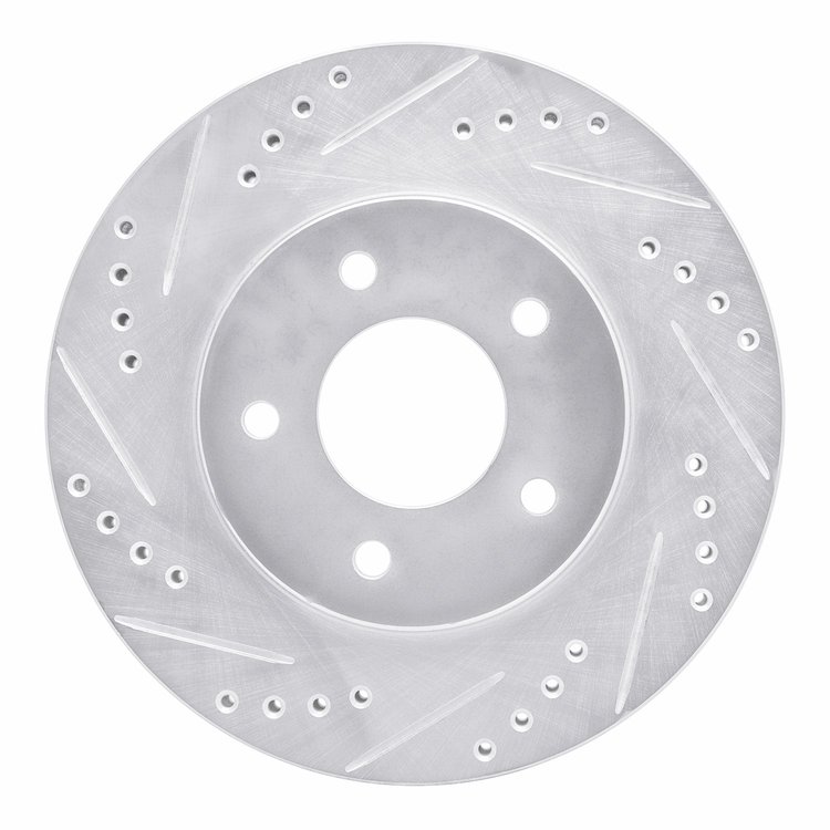 631-45007L Drilled/Slotted Brake Rotor [Silver], 1994-2001 GM, Position: Front Left