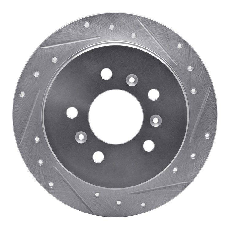 631-45011R Drilled/Slotted Brake Rotor [Silver], 2006-2010 GM, Position: Rear Right