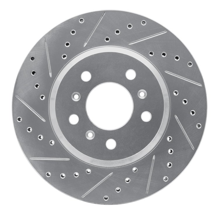 631-45012L Drilled/Slotted Brake Rotor [Silver], 2006-2016 GM, Position: Front Left