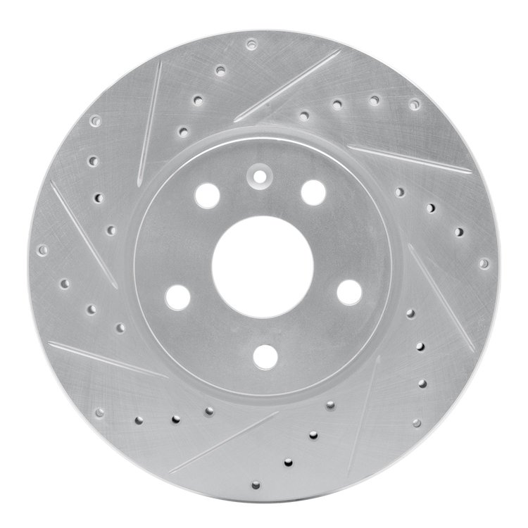 631-45016L Drilled/Slotted Brake Rotor [Silver], Fits Select GM, Position: Front Left