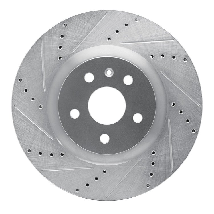 631-45017L Drilled/Slotted Brake Rotor [Silver], 2009-2017 GM, Position: Front Left
