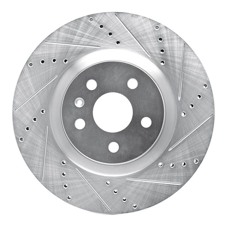 631-45017R Drilled/Slotted Brake Rotor [Silver], 2009-2017 GM, Position: Front Right