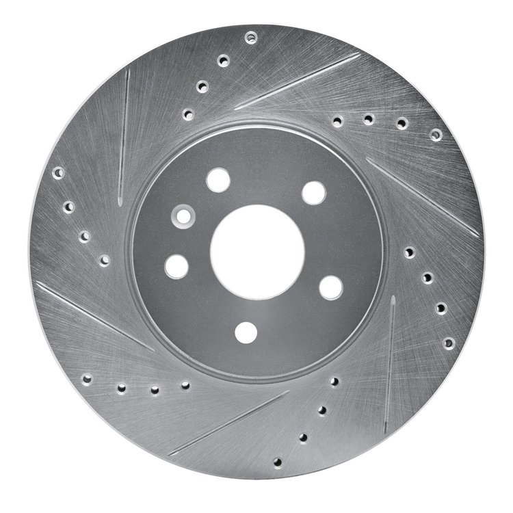 631-45020L Drilled/Slotted Brake Rotor [Silver], Fits Select GM, Position: Front Left