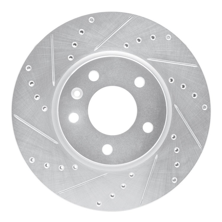 631-45045L Drilled/Slotted Brake Rotor [Silver], Fits Select GM, Position: Front Left