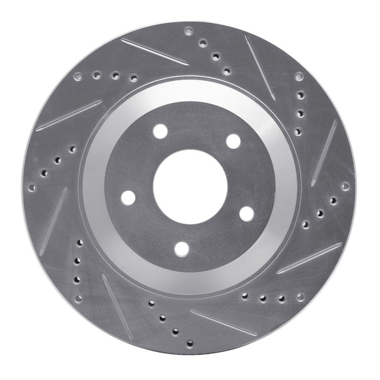 631-46007D Drilled/Slotted Brake Rotor [Silver], 1997-2009 GM, Position: Left Front