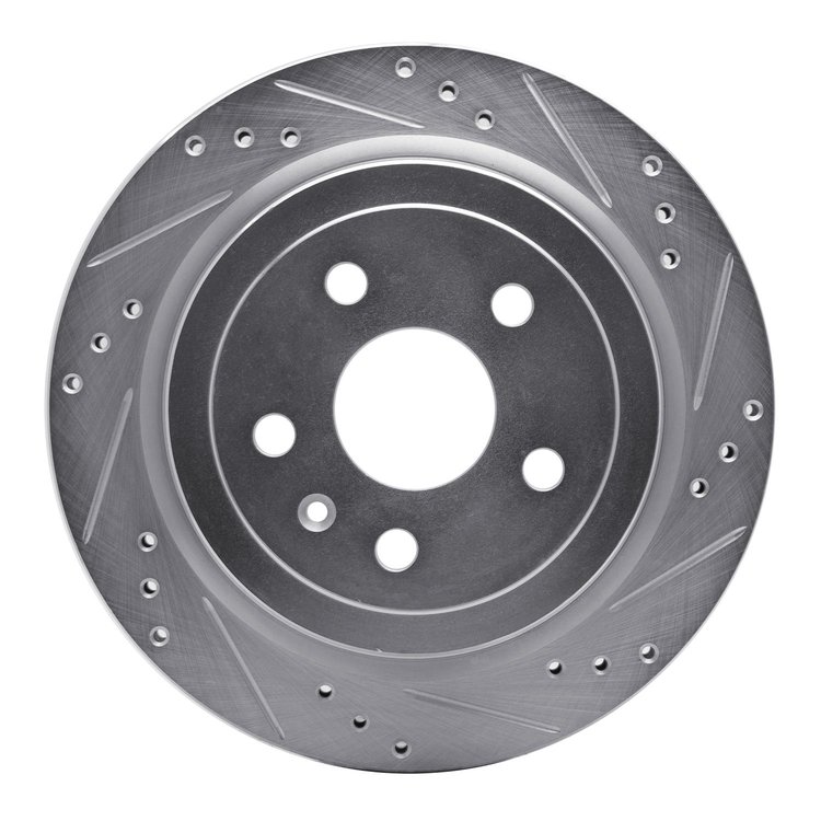 631-46024R Drilled/Slotted Brake Rotor [Silver], 2008-2019 GM, Position: Rear Right
