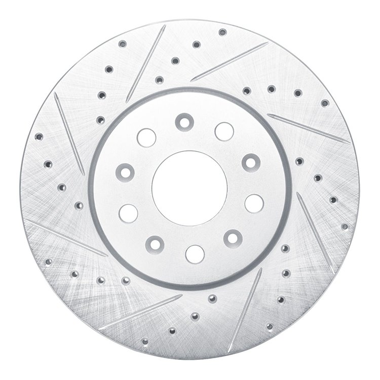 631-46038L Drilled/Slotted Brake Rotor [Silver], 2014-2020 GM, Position: Front Left