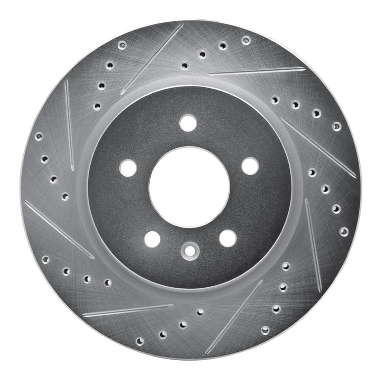 631-46041L Drilled/Slotted Brake Rotor [Silver], 2016-2020 GM, Position: Rear Left