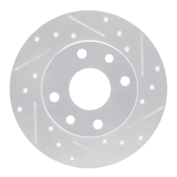 631-47001R Drilled/Slotted Brake Rotor [Silver], 1985-1989 GM, Position: Front Right