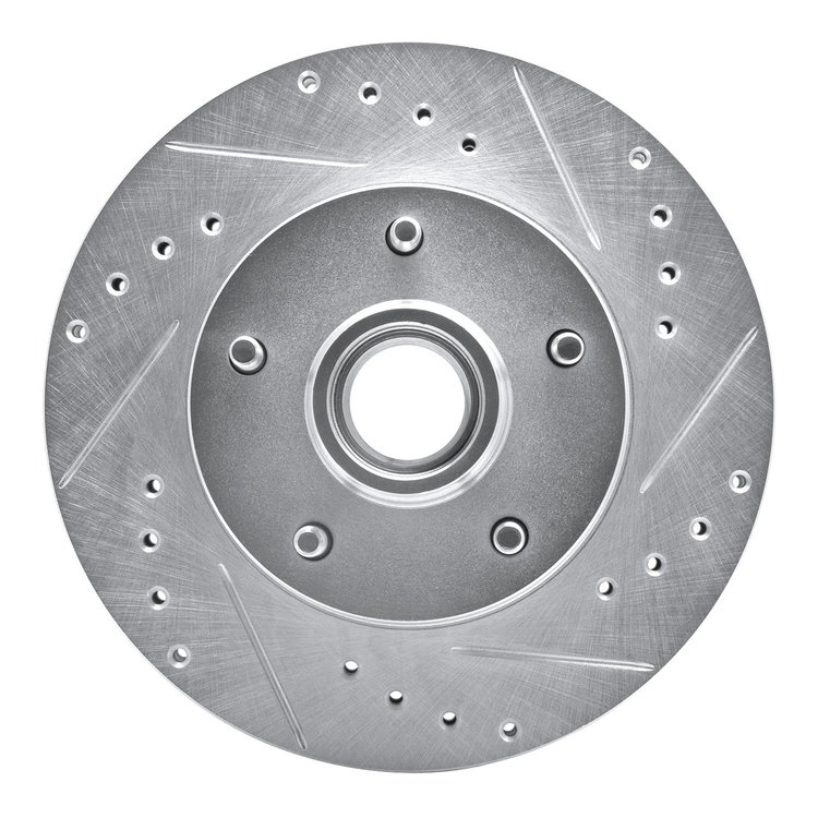 631-47009R Drilled/Slotted Brake Rotor [Silver], 1978-1990 GM, Position: Front Right