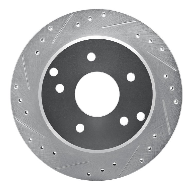 631-47016L Drilled/Slotted Brake Rotor [Silver], 1984-1987 GM, Position: Rear Left