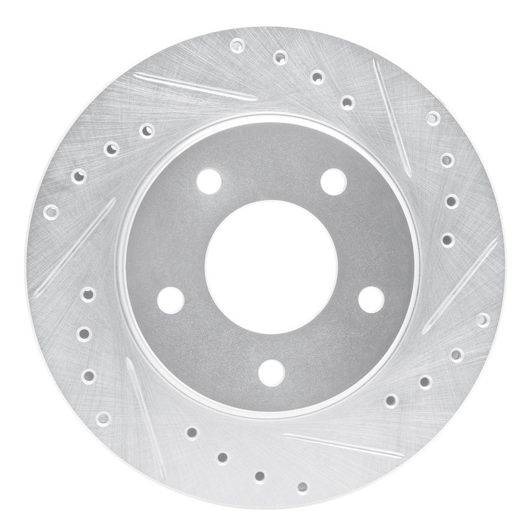 631-47019R Drilled/Slotted Brake Rotor [Silver], 1988-1996 GM, Position: Front Right
