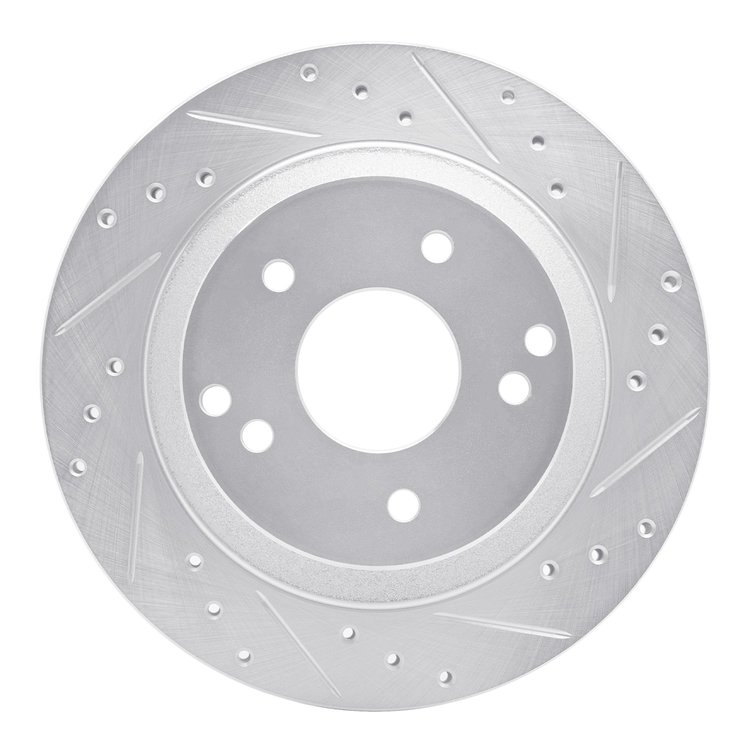 631-47022R Drilled/Slotted Brake Rotor [Silver], 1988-1996 GM, Position: Rear Right