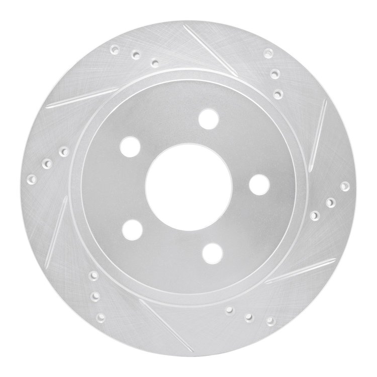 631-47025R Drilled/Slotted Brake Rotor [Silver], 1993-1997 GM, Position: Rear Right