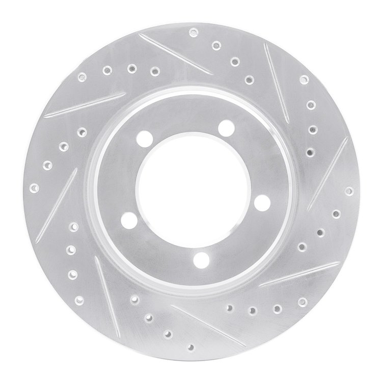631-47030R Drilled/Slotted Brake Rotor [Silver], 1967-1970 GM, Position: Front Right