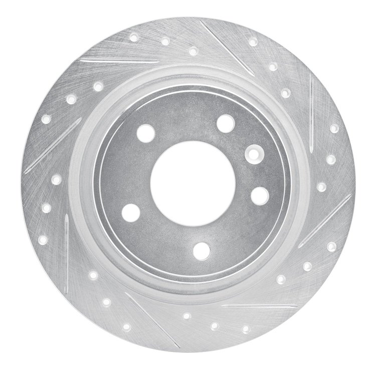 631-47044R Drilled/Slotted Brake Rotor [Silver], 2011-2019 GM, Position: Rear Right