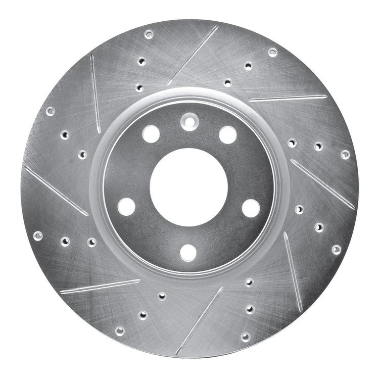 631-47050L Drilled/Slotted Brake Rotor [Silver], 2014-2019 GM, Position: Front Left