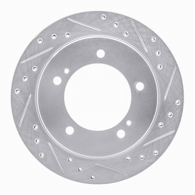 631-47059R Drilled/Slotted Brake Rotor [Silver], 1991-1998 GM, Position: Front Right