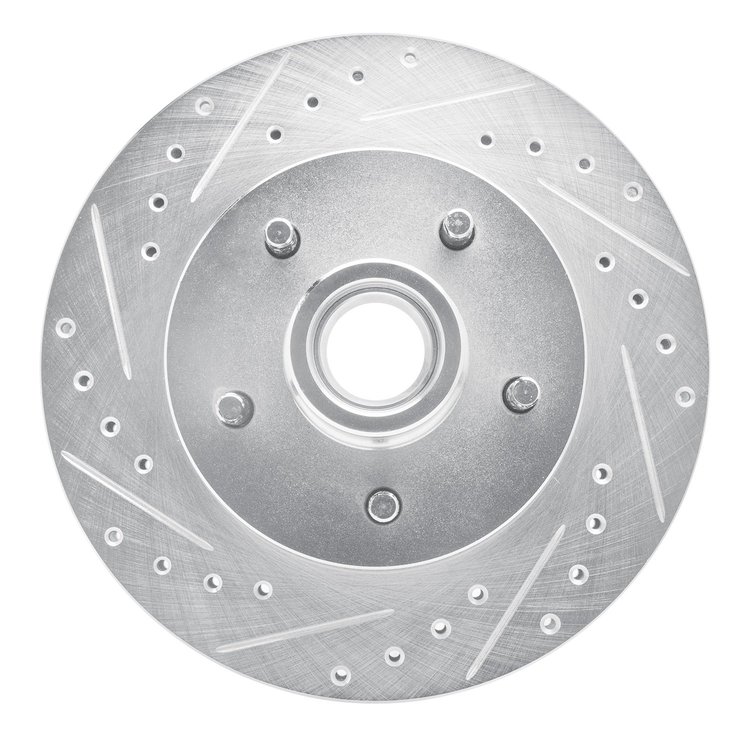 631-47065L Drilled/Slotted Brake Rotor [Silver], 1969-1996 GM, Position: Front Left