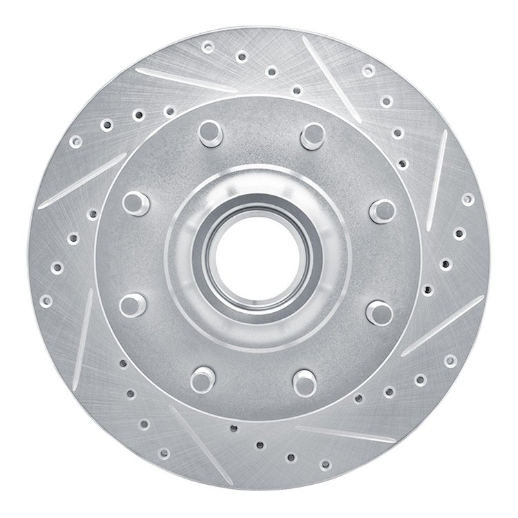 631-48002R Drilled/Slotted Brake Rotor [Silver], 1974-2006 Multiple Makes/Models, Position: Front Right,Fr Right