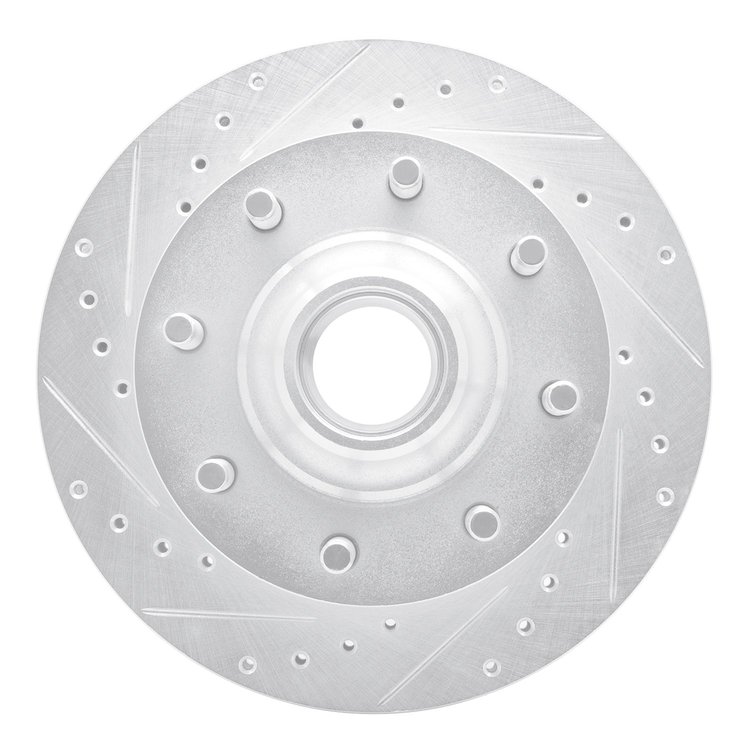 631-48004L Drilled/Slotted Brake Rotor [Silver], 1971-1995 Multiple Makes/Models, Position: Front Left