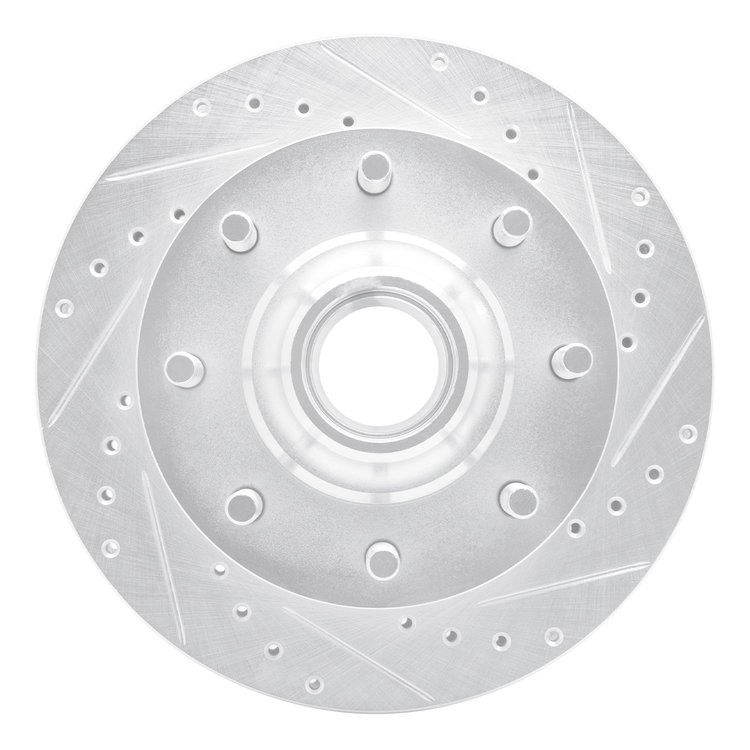 631-48004R Drilled/Slotted Brake Rotor [Silver], 1971-1995 Multiple Makes/Models, Position: Front Right