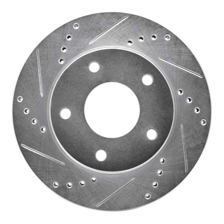631-48005L Drilled/Slotted Brake Rotor [Silver], 1979-1998 GM, Position: Front Left,Rear Left