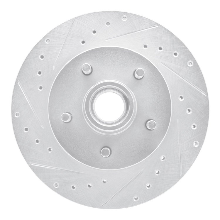 631-48006L Drilled/Slotted Brake Rotor [Silver], 1983-1992 GM, Position: Front Left