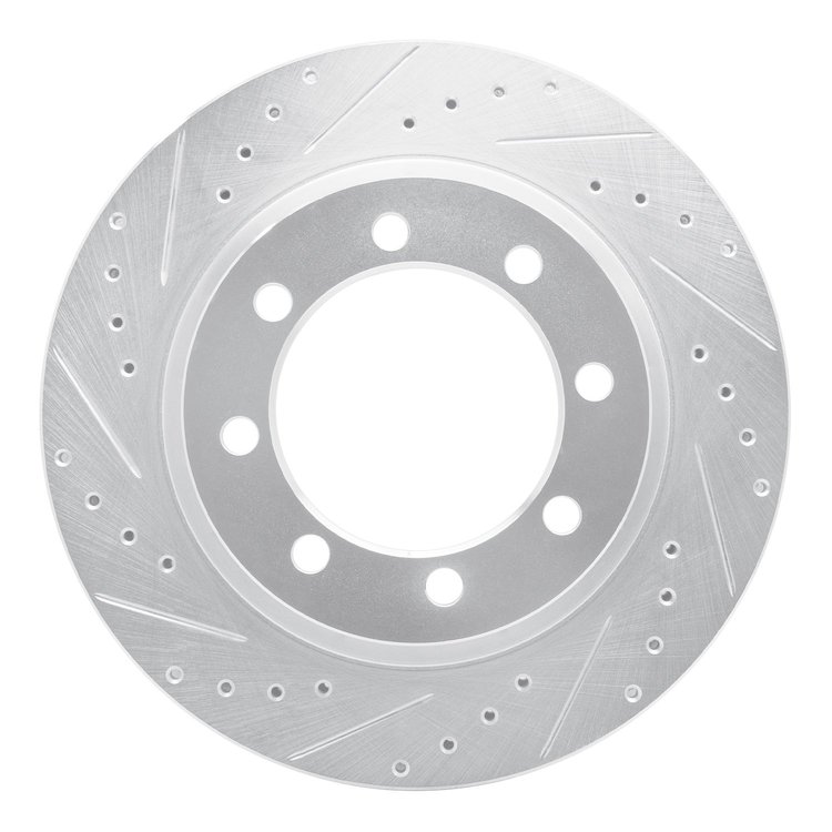 631-48014L Drilled/Slotted Brake Rotor [Silver], 1976-1996 Multiple Makes/Models, Position: Fr Left,Front Left
